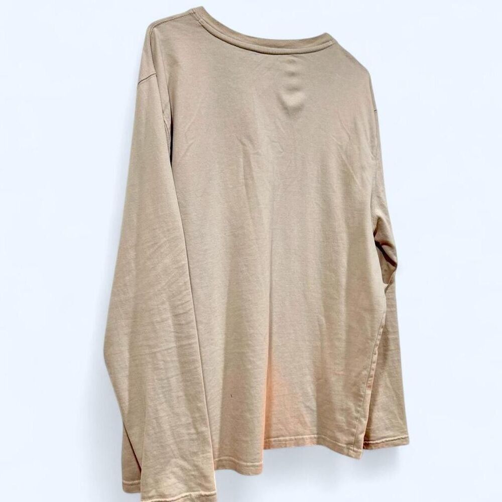 Goodfellow Co Mens Large Cream Long Sleeve Henley Shirt 3 Button Basic Cotton - Picture 4 of 7